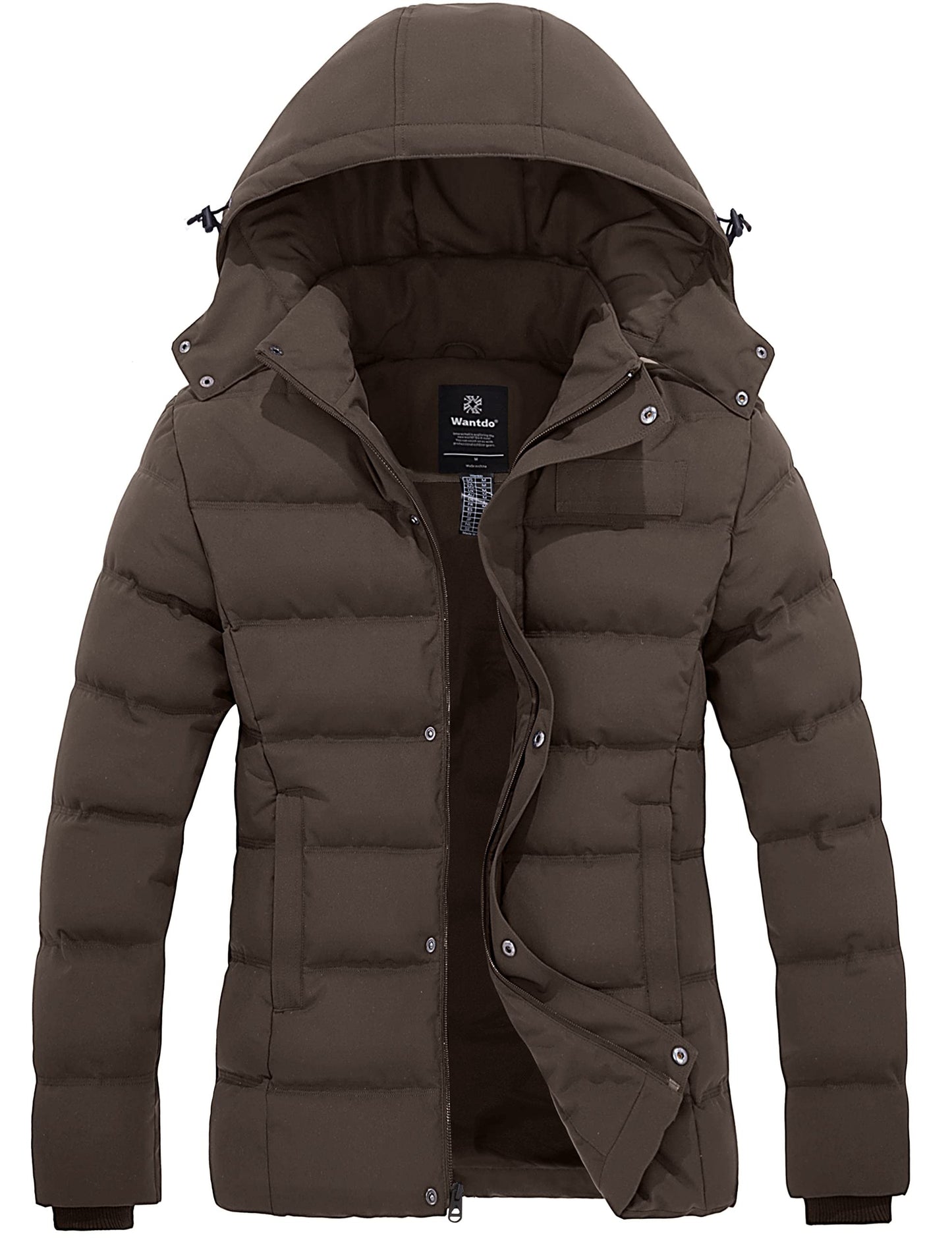 Wantdo Women's Hooded Warm Winter Coat Quilted Thicken Puffer Jacket with Removable Hood