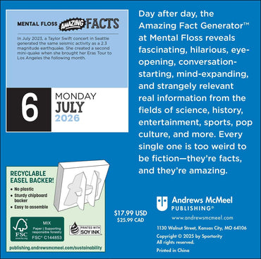 Amazing Facts from Mental Floss 2026 Day-to-Day Calendar: Fascinating Trivia from the Amazing Fact Generator™