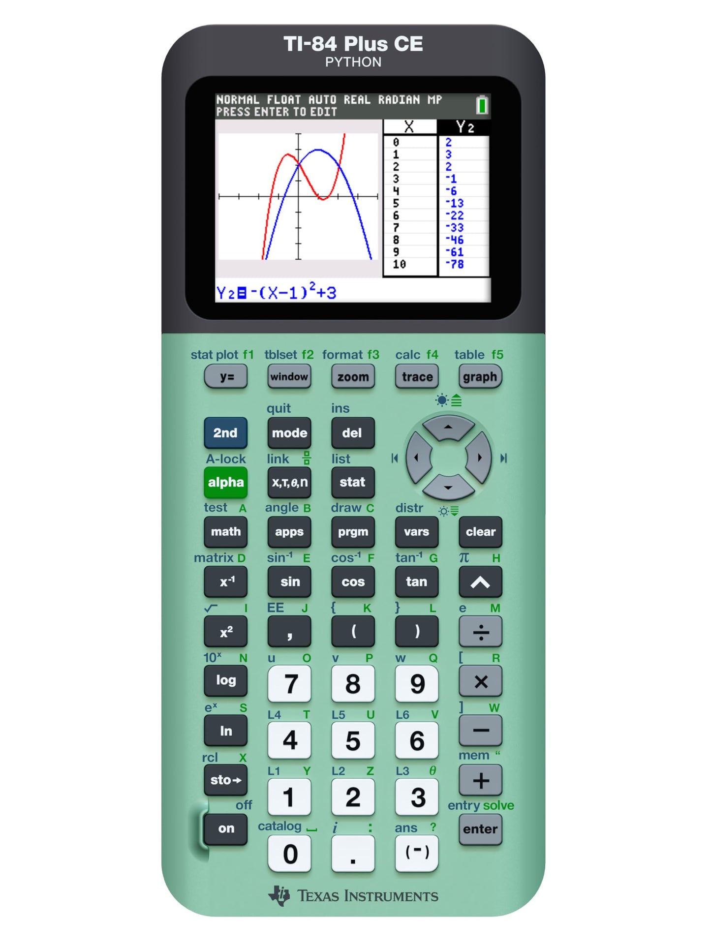 TI-84 Plus CE Graphing Calculator, Trinomial Teal