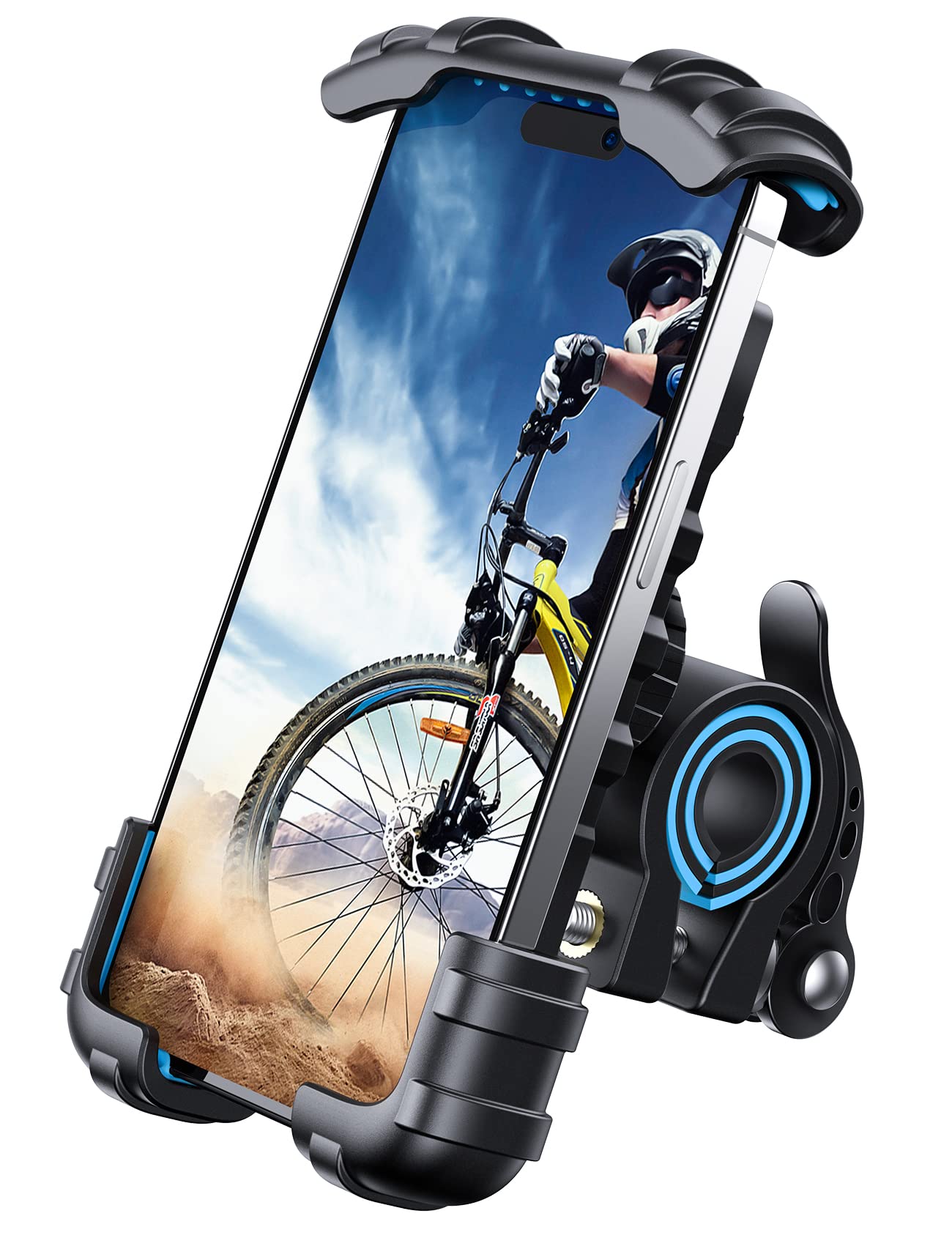 Lamicall Bike Phone Holder, Motorcycle Mount - Motorcycle Phone Holder, Handlebar Cell Phone Clamp, Scooter Phone Clip for iPhone 16 Pro Max/Plus, 15 Pro Max, S10, S20, More 4.7" to 6.8" Smartphones