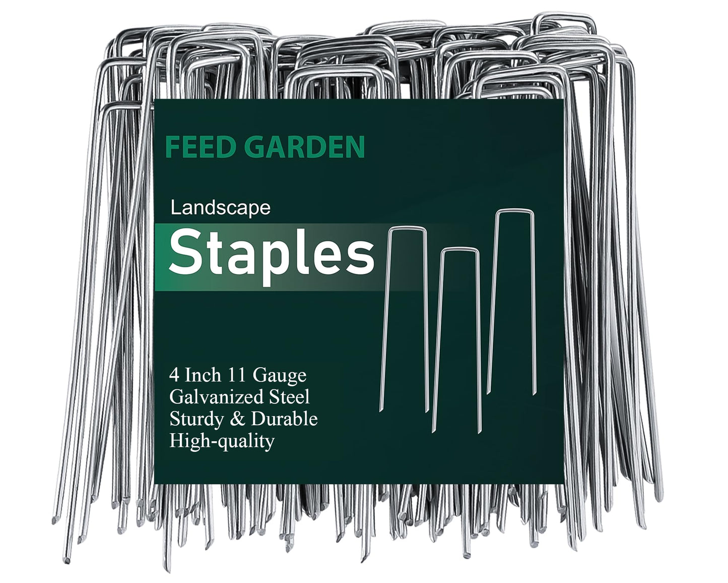 FEED GARDEN 6 Inch 50 Pack Hot-dip Galvanized Landscape Staples Plant Cover Stakes 11 Gauge Tent Stakes Garden Stakes Landscaping Fabric SOD Pins Yard Stakes for Decoration Weed Barrier Fabric
