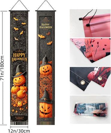 Halloween Decor Decorations Outdoor Indoor, Happy Halloween Banners Porch Signs for Front Door Outside Yard Garland Party Supplies (5)
