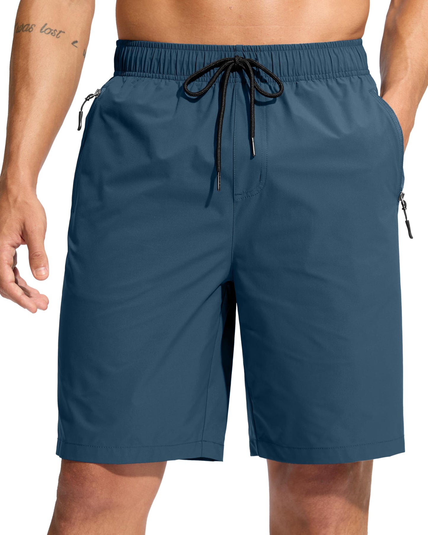 G Gradual Men's Swim Trunks 9" Quick Dry Swimming Board Shorts with Zipper Pockets Swimwear Bathing Suit for Men No Liner