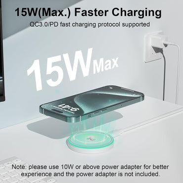 MagSafe Charger 2Pack 15W Magnetic Wireless Charger Fast Charging Pad with 6FT USB C to USB C Cable Compatible with iPhone 16/15/14/13/12 Series & AirPods 3/2/Pro | Strong Magnet Technology