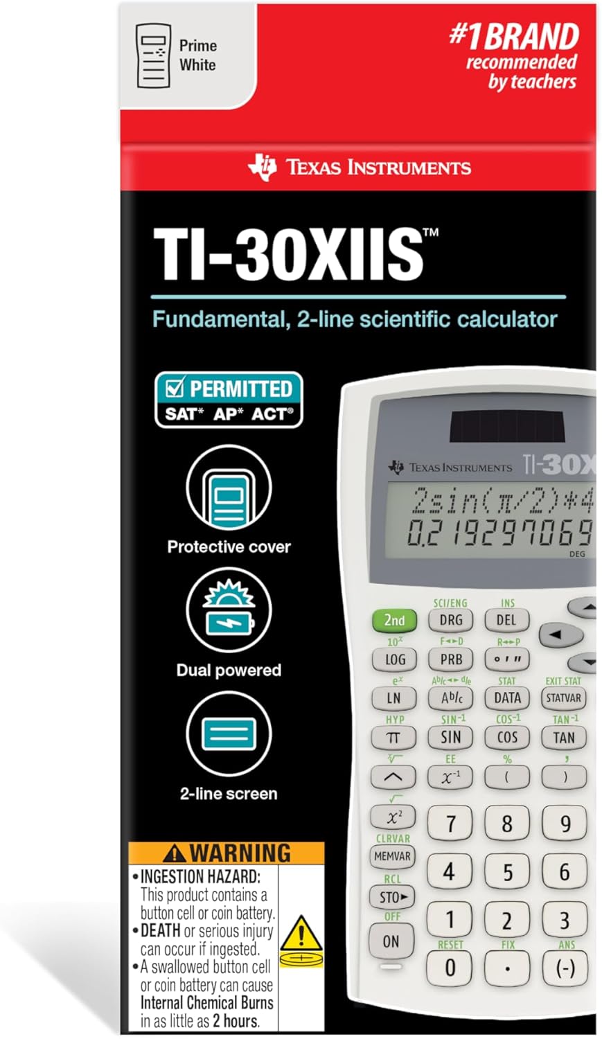 Texas Instruments TI-30XIIS Scientific Calculator, White