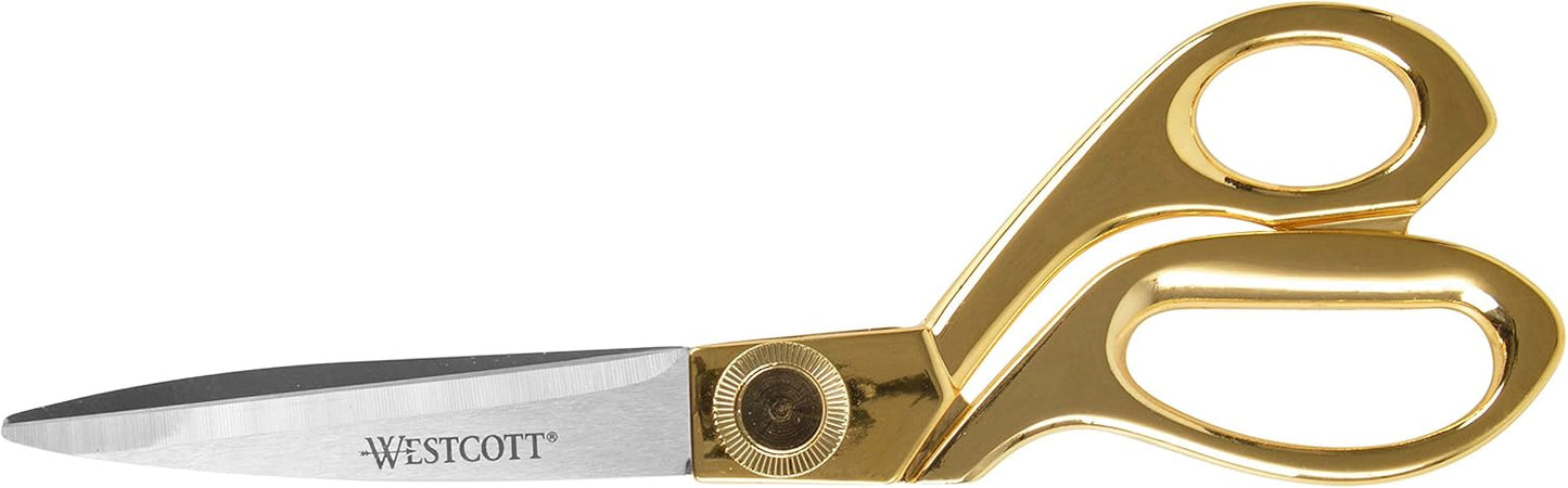 Westcott 17196 8-Inch Stainless Steel Gold Scissors For Office and Home