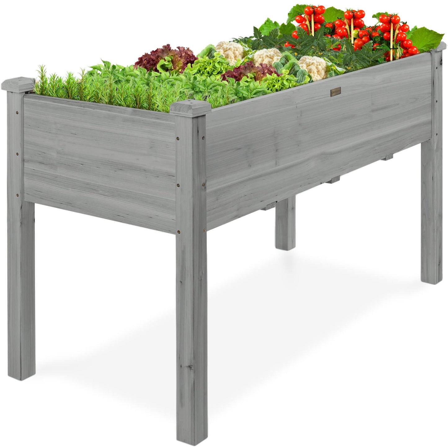 Best Choice Products 72x24x30in Raised Garden Bed, Elevated Wood Planter Box Stand for Backyard, Patio, Balcony w/Divider Panel, 6 Legs, 300lb Capacity - Acorn Brown