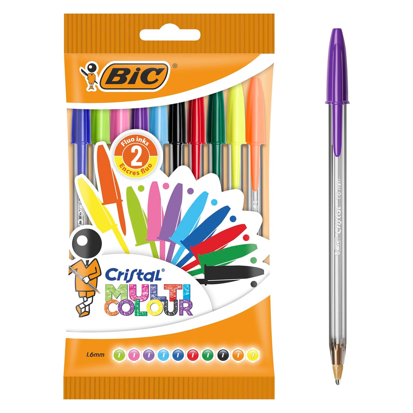 Bic Crystal Multicolour – Pen Bag Pack of 20 + 7 multicoloured
