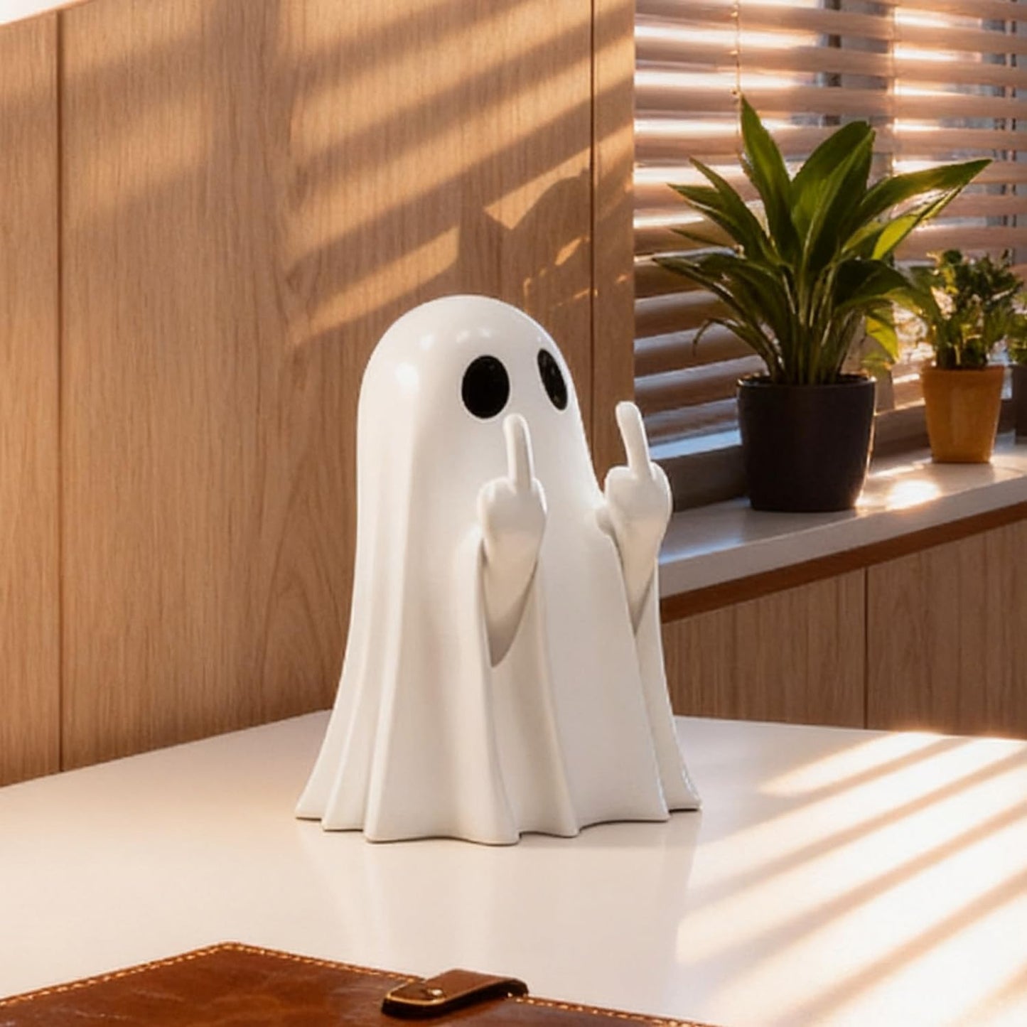 Halloween Ghost Figurine, Halloween Decoration Indoor, Cute Finger Ghost Figurine, Indoor Table Shelf Tabletop Home Office Decor
