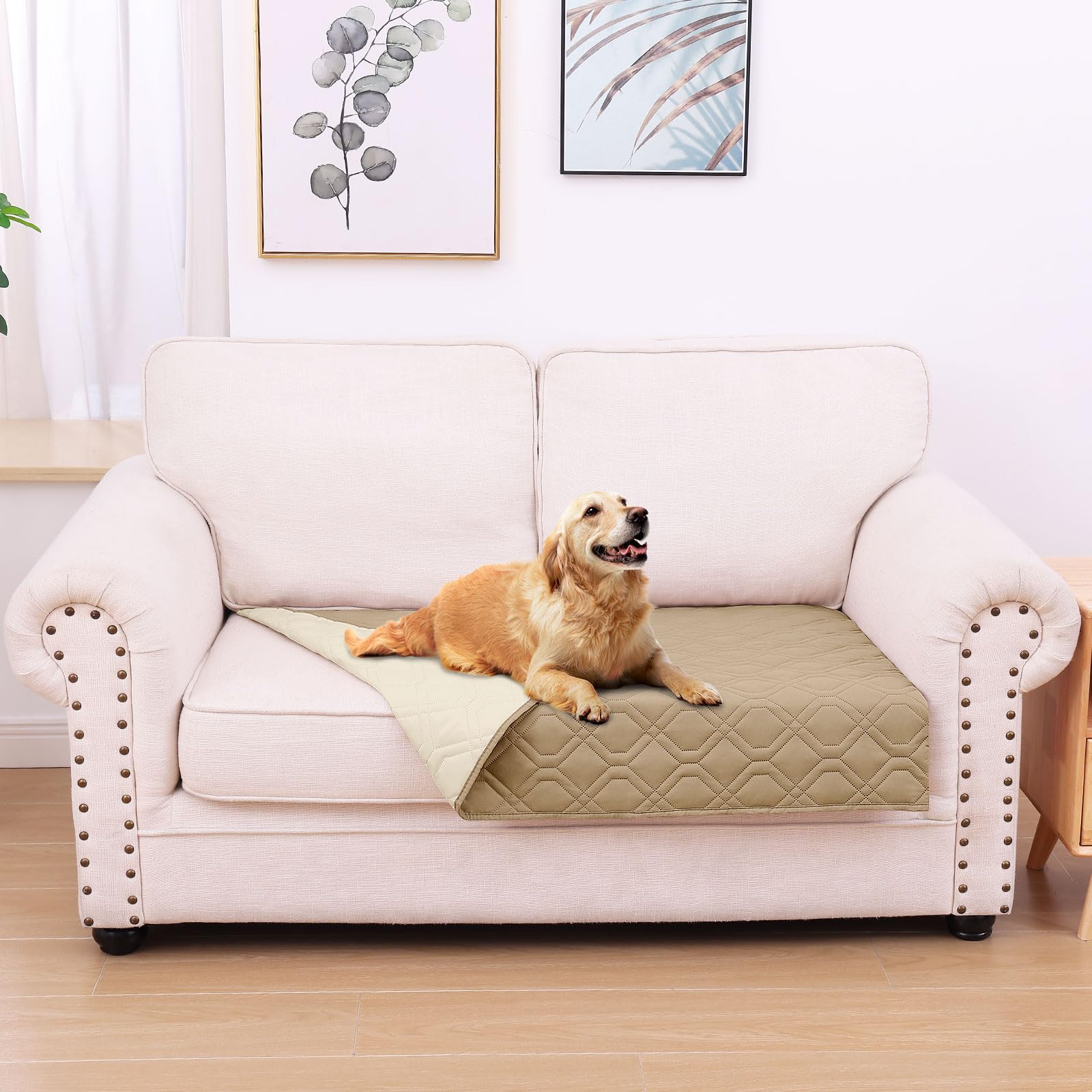 hyha Waterproof Dog Bed Blanket, Soft Pet Blankets, Waterproof Couch Cover for Dogs, Reversible Sofa Covers Washable for Furniture (30x70 Inch, Grey/Dark Grey)