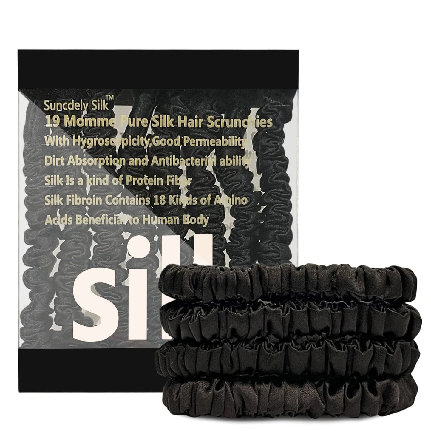Silk Hair Towel, Friction-Resistant, Amino Acid-Rich, Durable, Breathable (6PCS(Bean Paste, Rose Gold, Rice White))