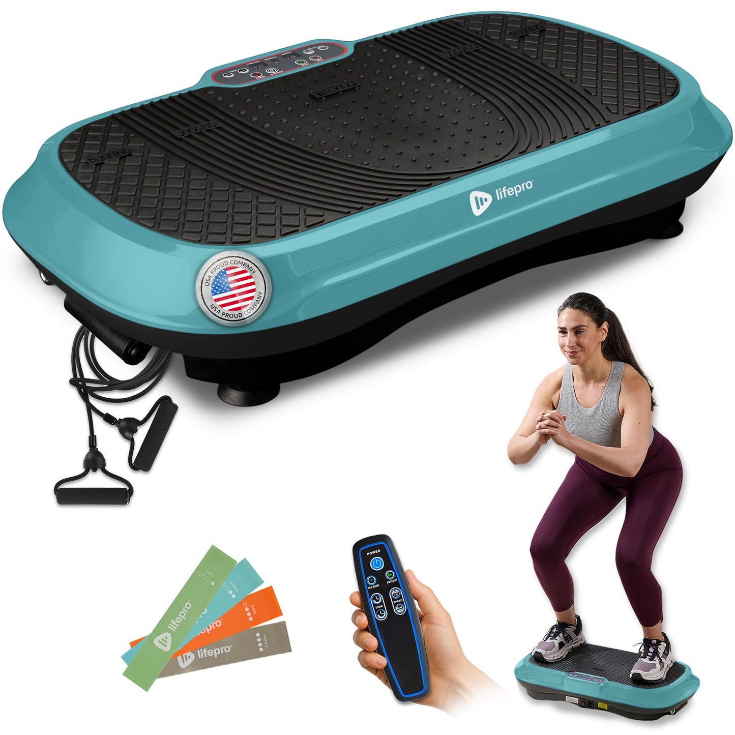 Lifepro Waver Vibration Plate Exercise Machine – High-Intensity Vibration for Muscle Activation, Full-Body Workout Vibrating Platform with Loop Bands, Fitness Equipment for Strength Toning & Fat Loss