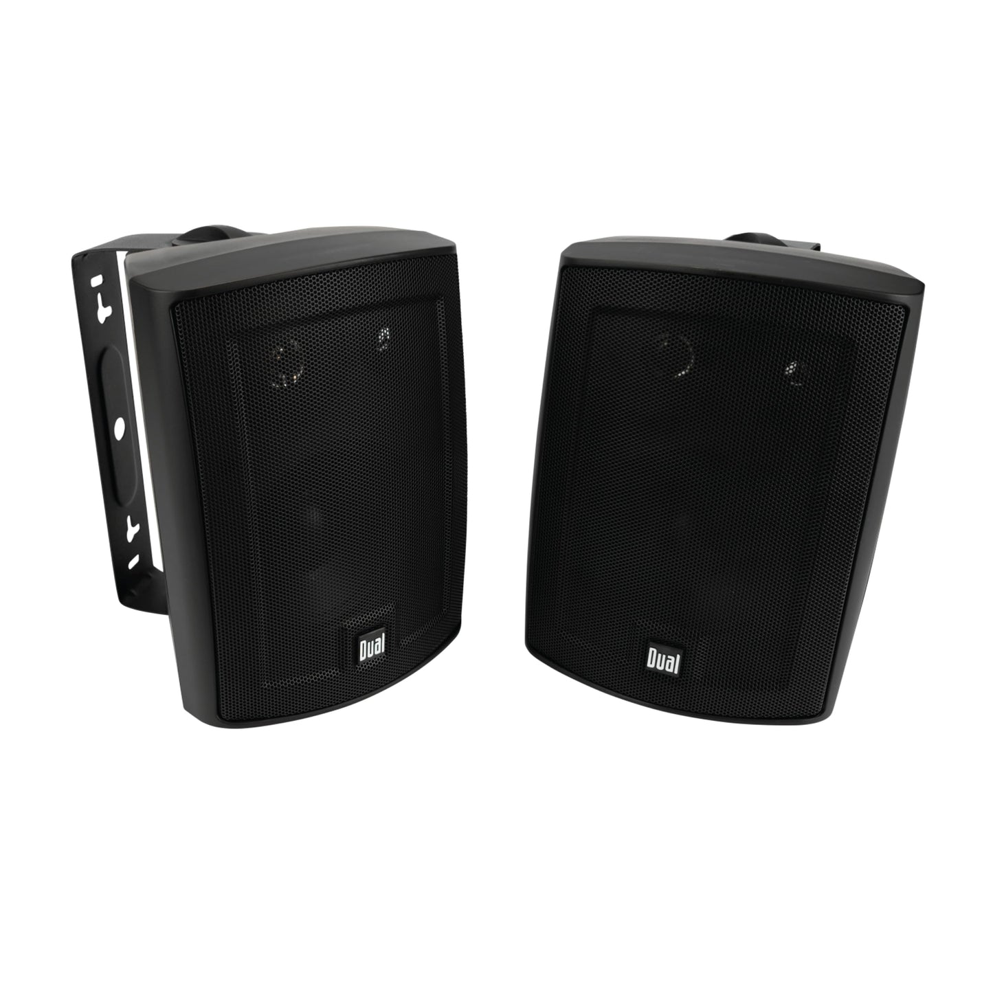 Dual Electronics LU43PB 4" 3-Way High Performance Outdoor Indoor Wired Speakers | Effortless Set Up | Home, Pool, Patio, Garage Use | Weather Resistant | Expansive Stereo Sound Coverage | Black