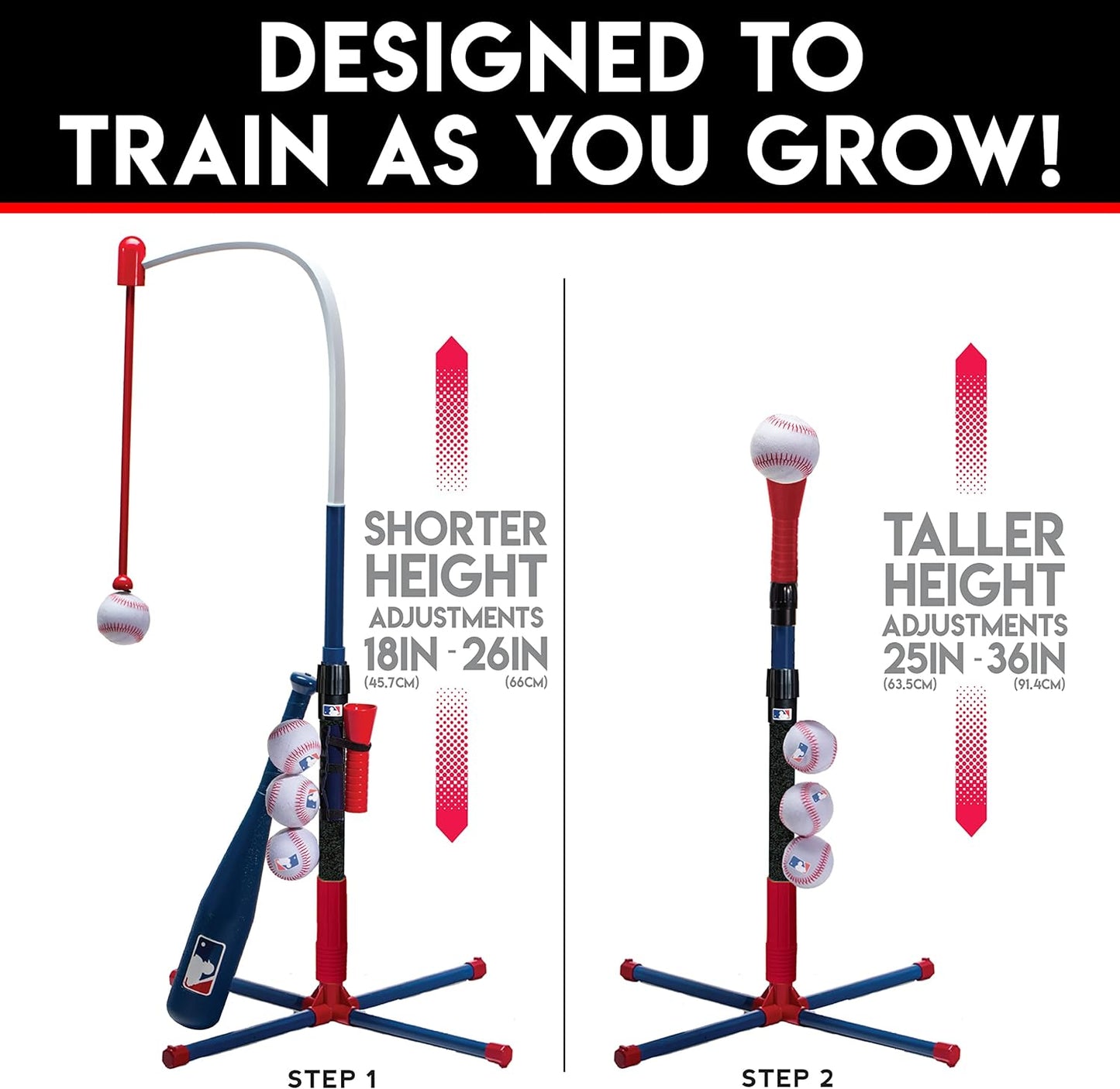 Franklin Sports Grow-with-Me Kids Baseball Batting Tee + Stand Set for Youth + Toddlers - Youth Baseball, Softball + Teeball Hitting Tee Set for Boys + Girls