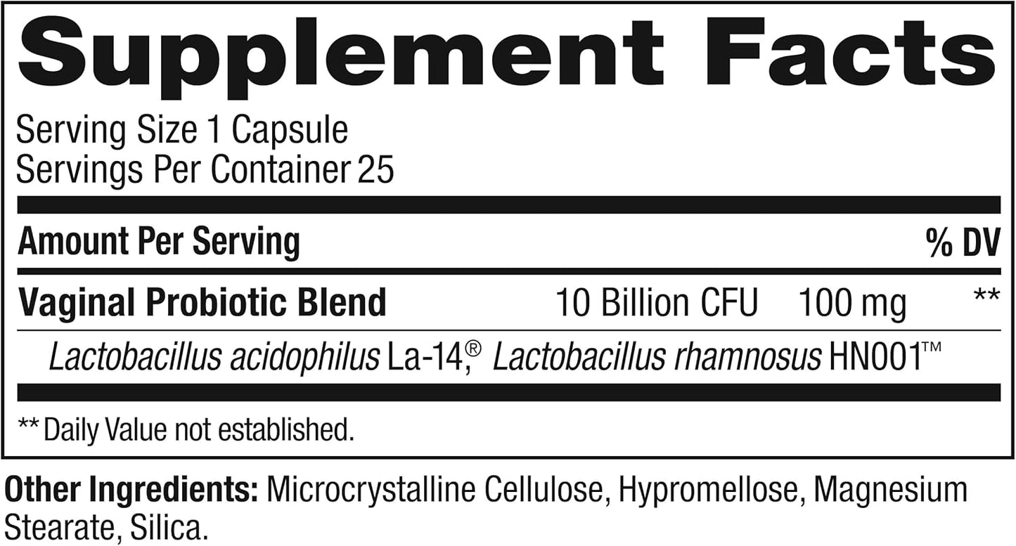 OLLY Happy Hoo-Ha Capsules, Probiotic for Women, Vaginal Health and pH Balance, 10 Billion CFU, Gluten Free - 25 Count