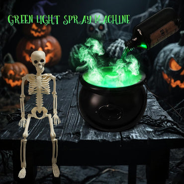 Cauldron Halloween Decor Indoor, Halloween Cauldron Decorations with Magic Floating Potion Bottles & Diffuser, Black Plastic Witches Cauldron Bowl Hocus Pocus Decor for Home Table Mantel Kitchen Room