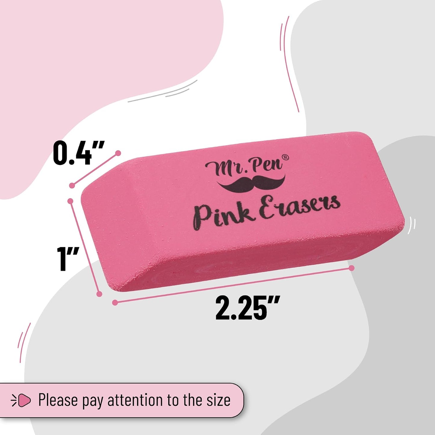 Mr. Pen- Pink Pencil Erasers, 48 Pack, Pink Erasers, Eraser, Erasers for Drawing Eraser Pencil, Pencil Erasers, Back to School Supplies