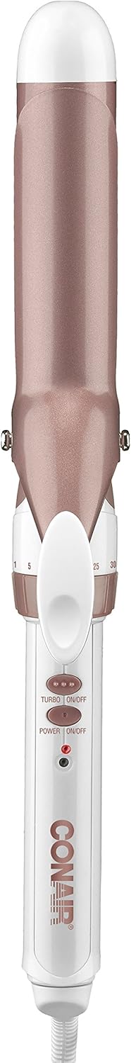 Conair Double Ceramic 1 1/4-Inch Curling Iron, 1 ¼ inch barrel produces loose curls – for use on medium and long hair