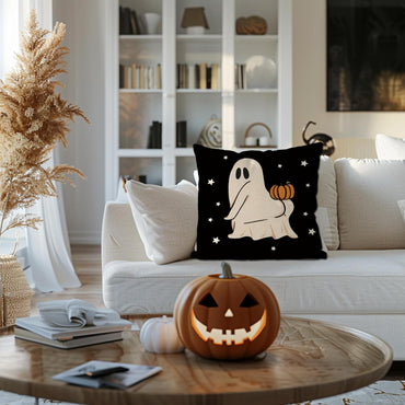 GAGEC Halloween Pillow Covers 18x18 Inch Funny Ghost Pumpkin Pillow Covers Halloween Throw Pillow Covers Holiday Pillowcase Cushion Case for Home Sofa Decor