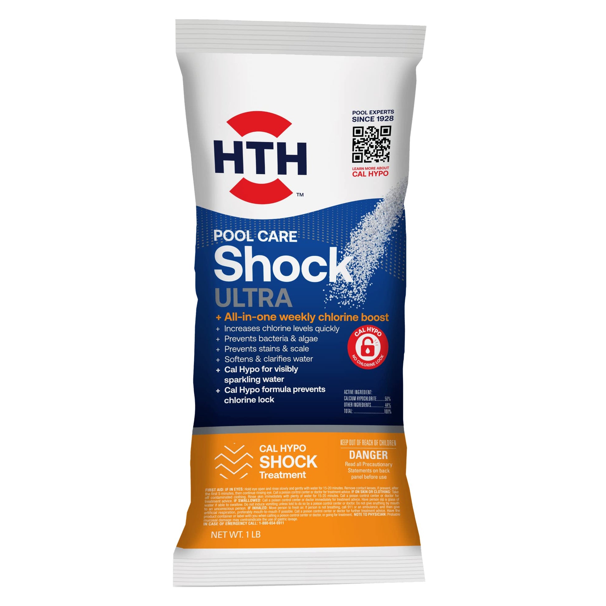 HTH 52036R Pool Care Shock Advanced, Swimming Pool Chemical - Cal Hypo Formula, Prevents Bacteria & Algae, Restores Crystal Clear Water - Shock Treatment, (6 Pack)