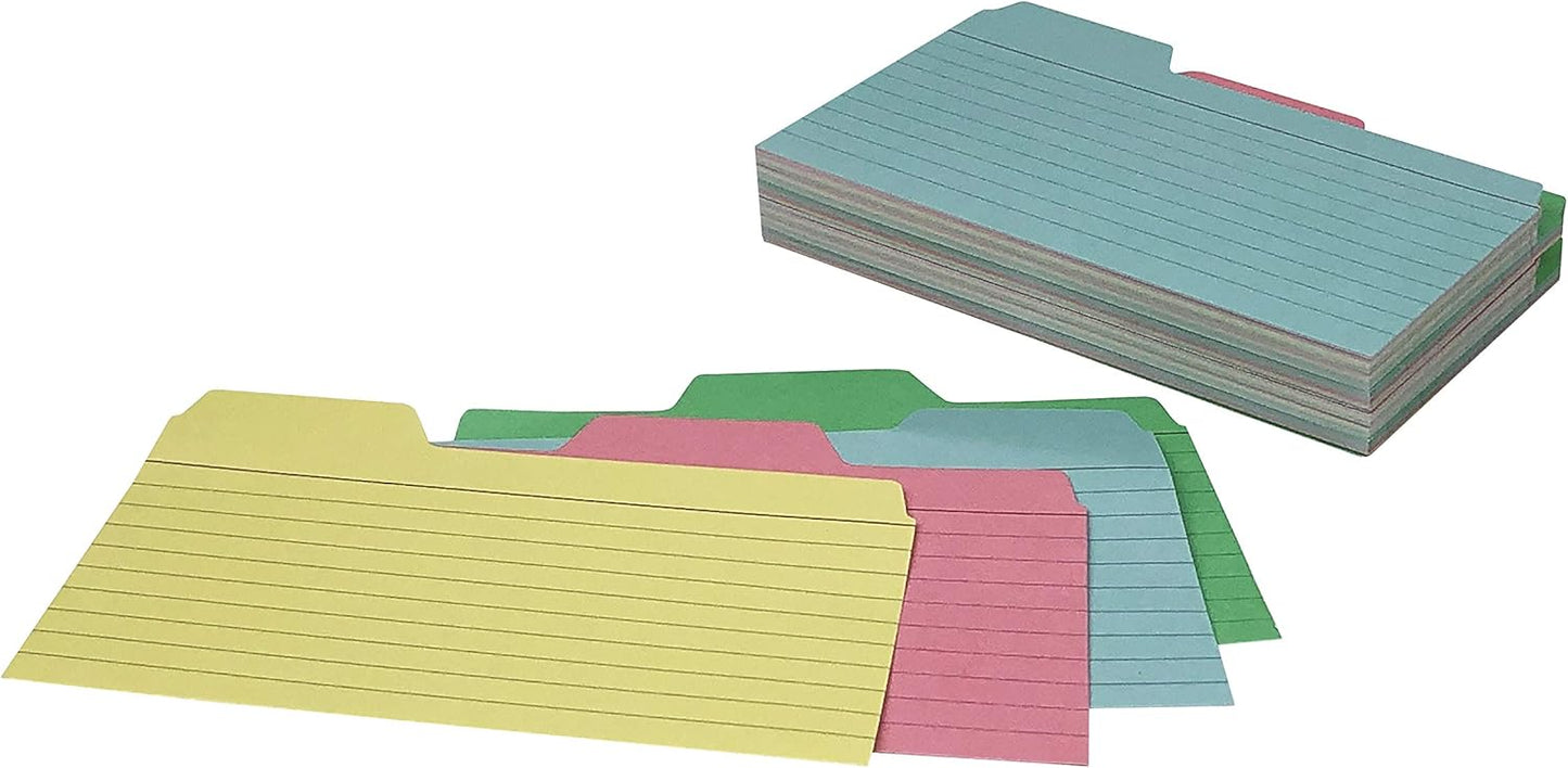 Find It Tabbed Index Cards, 4 x 6 Inches, Assorted Colors, 48-Pack (FT07218)
