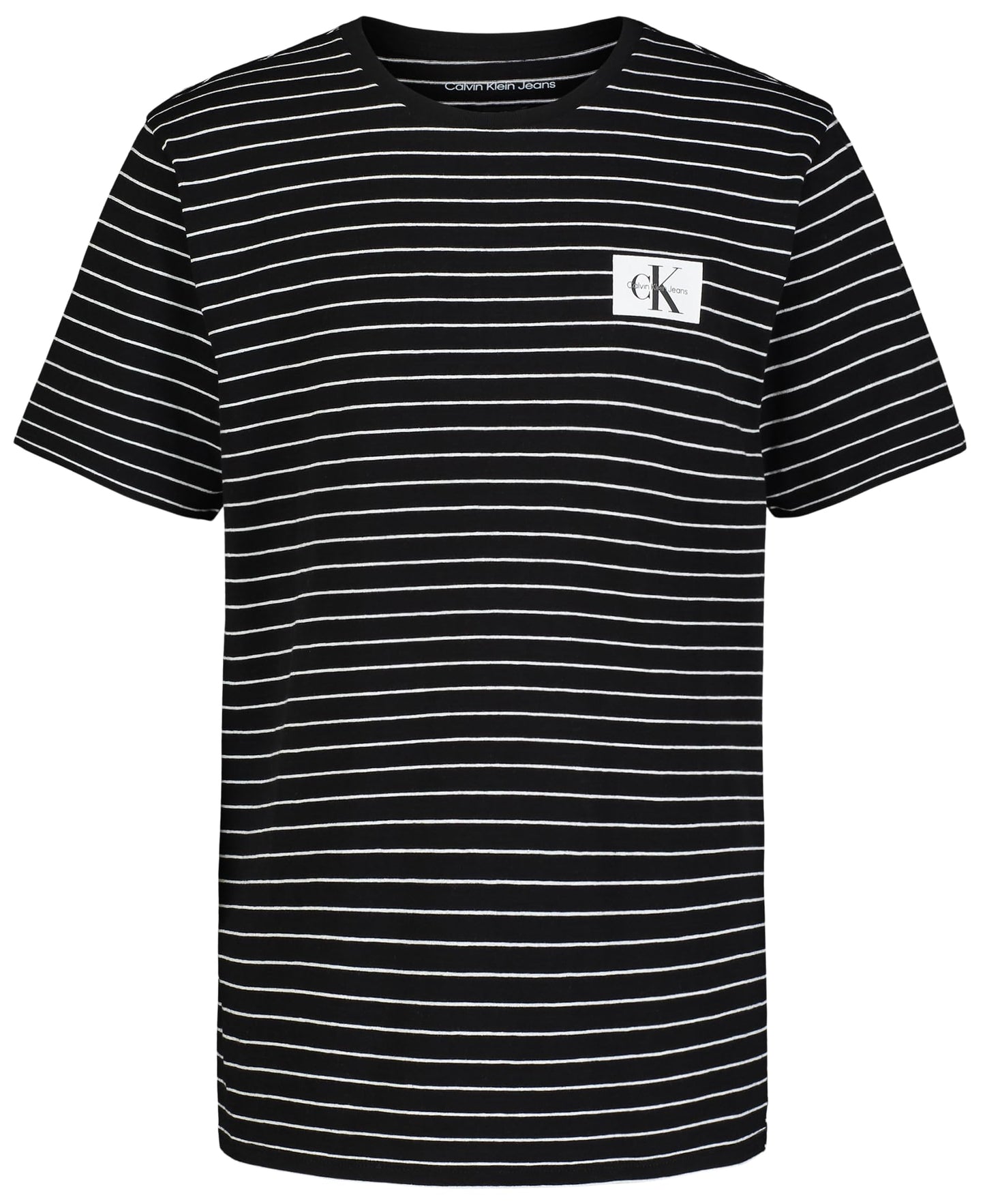 Calvin Klein Boys' Short Sleeve Striped Crew Neck T-Shirt, Soft, Comfortable, Relaxed Fit