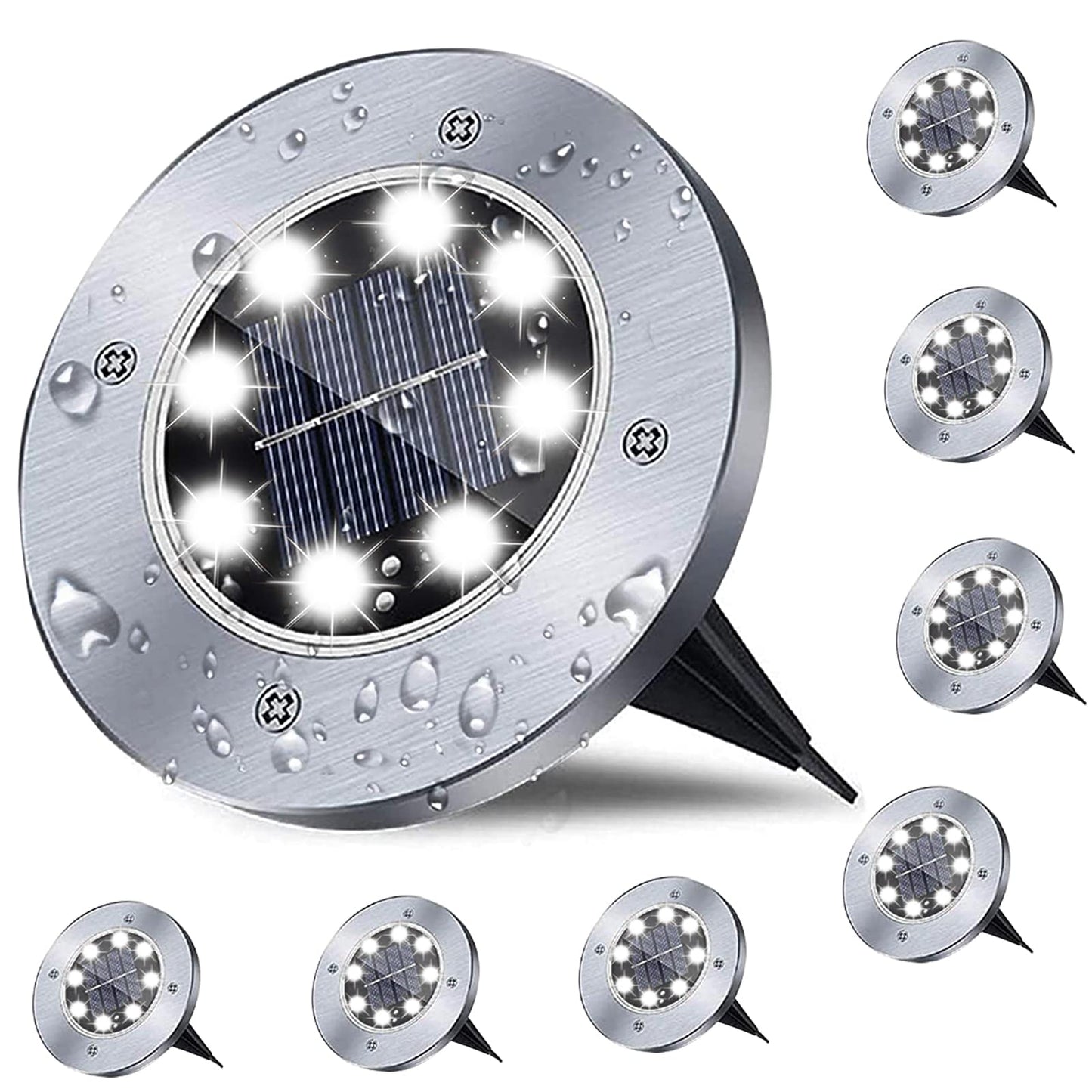Solar Ground Lights, Waterproof Solar Garden Lights, Upgraded Outdoor Garden Waterproof Bright in-Ground Lights, Landscape Lights for Pathway,Yard,Deck,Lawn,Patio,Walkway (12 Pack Warm Light