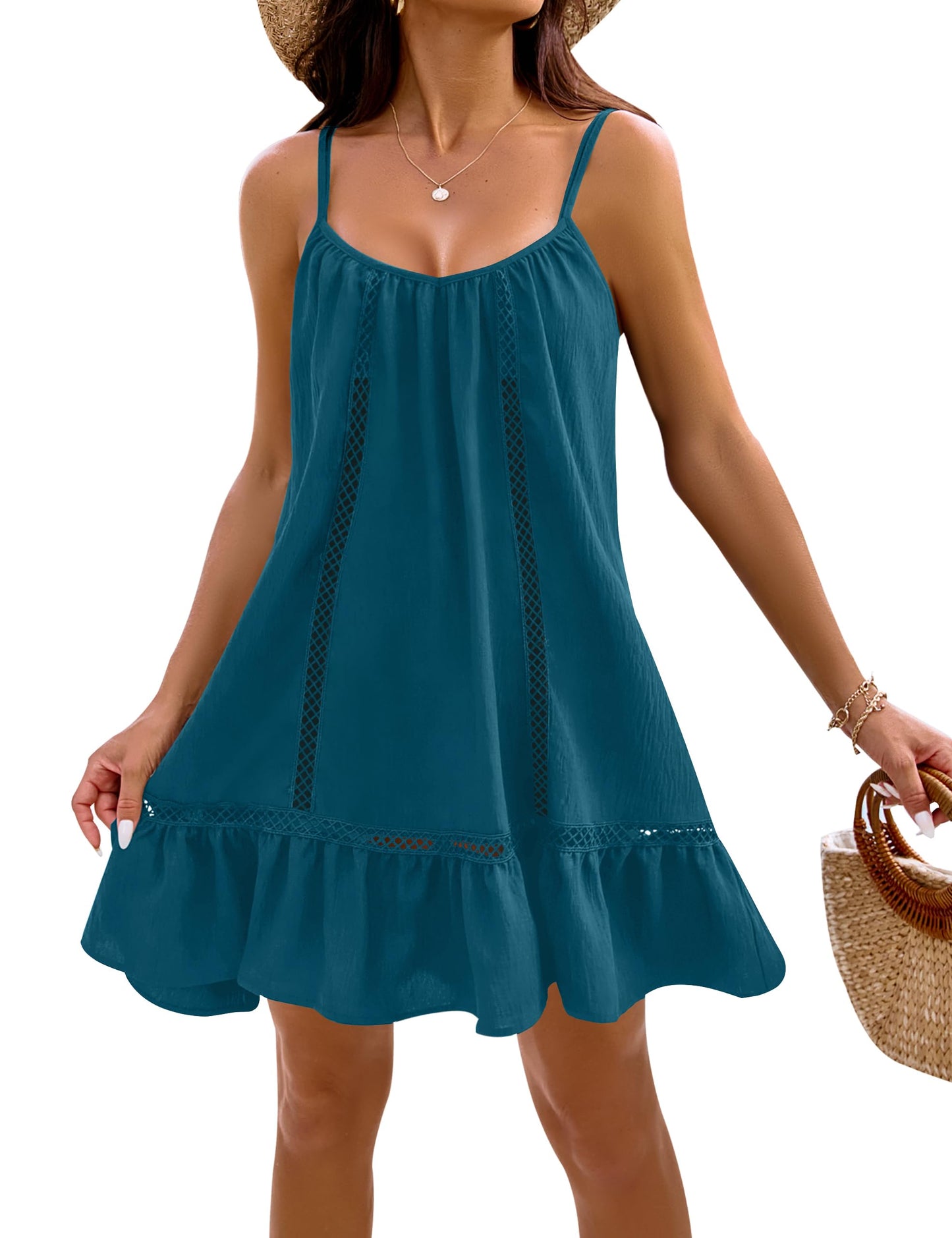 Blooming Jelly Womens Bathing Suit Cover Up Swim Beach Dresses Cover Ups Spaghetti Straps Swimsuit Coverups 2025