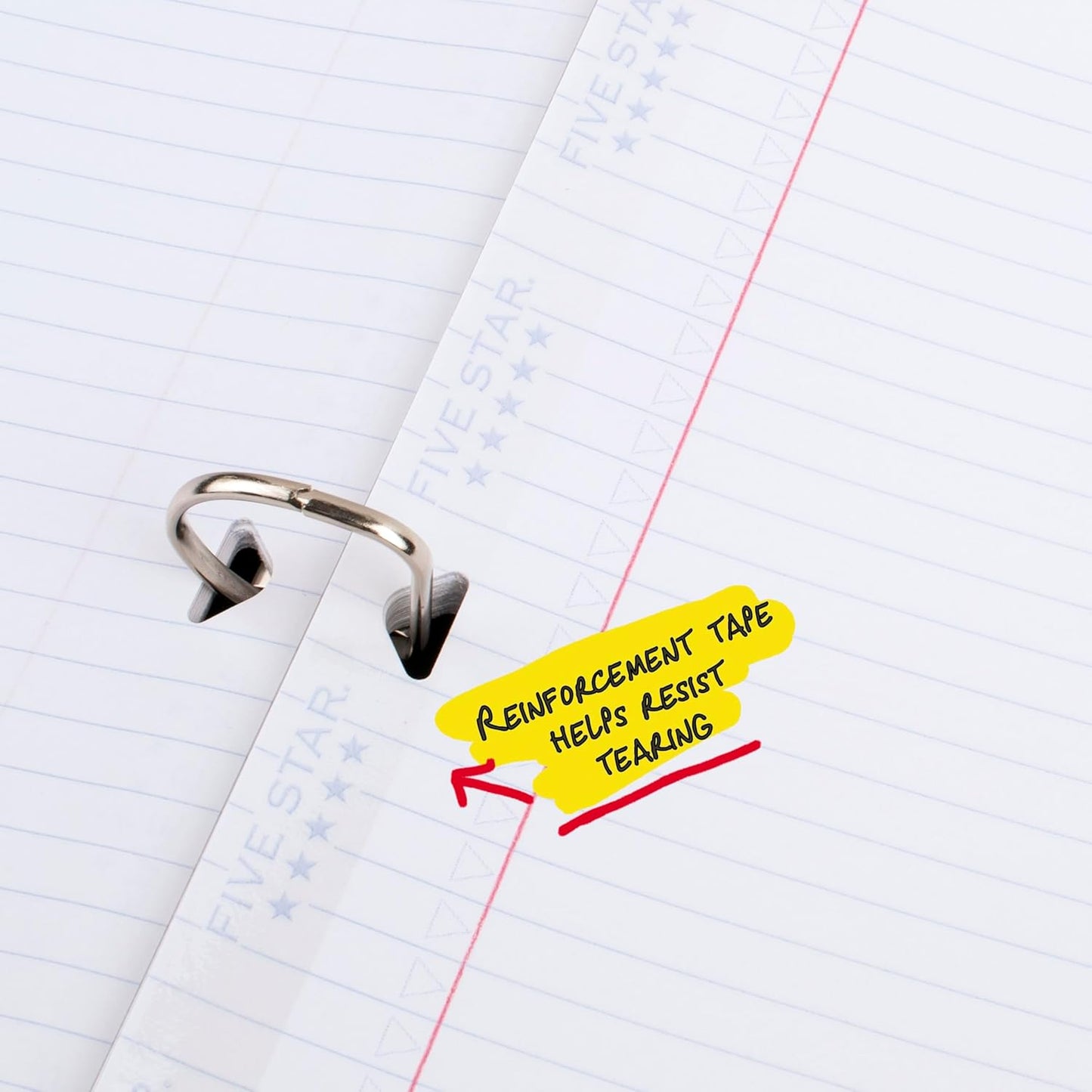 Five Star Loose Leaf Paper + Study App, College Ruled Filler Notebook Paper, Reinforced, Fights Ink Bleed, 8-1/2" x 11", 80 Sheets (170102)