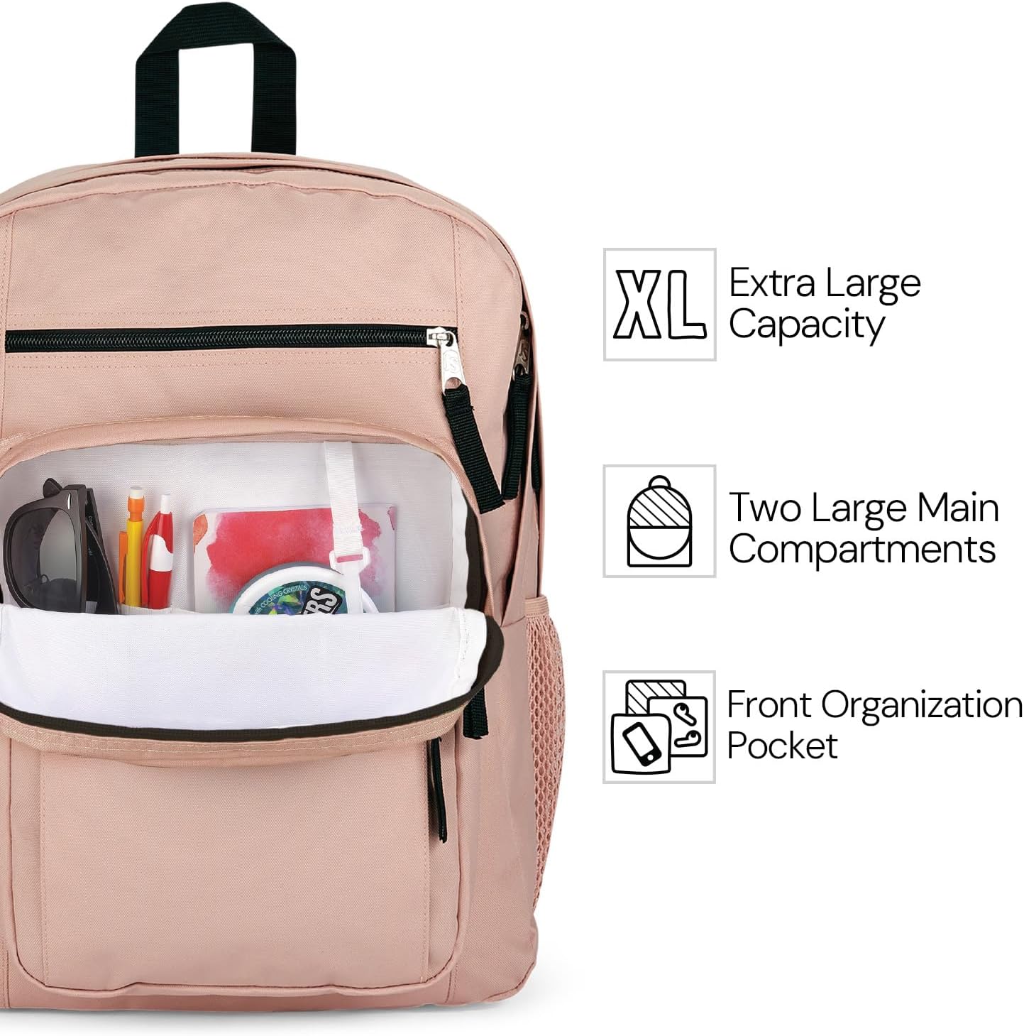 JanSport Laptop Backpack - Computer Bag with 2 Compartments, Ergonomic Shoulder Straps, 15” Laptop Sleeve, Haul Handle - Black