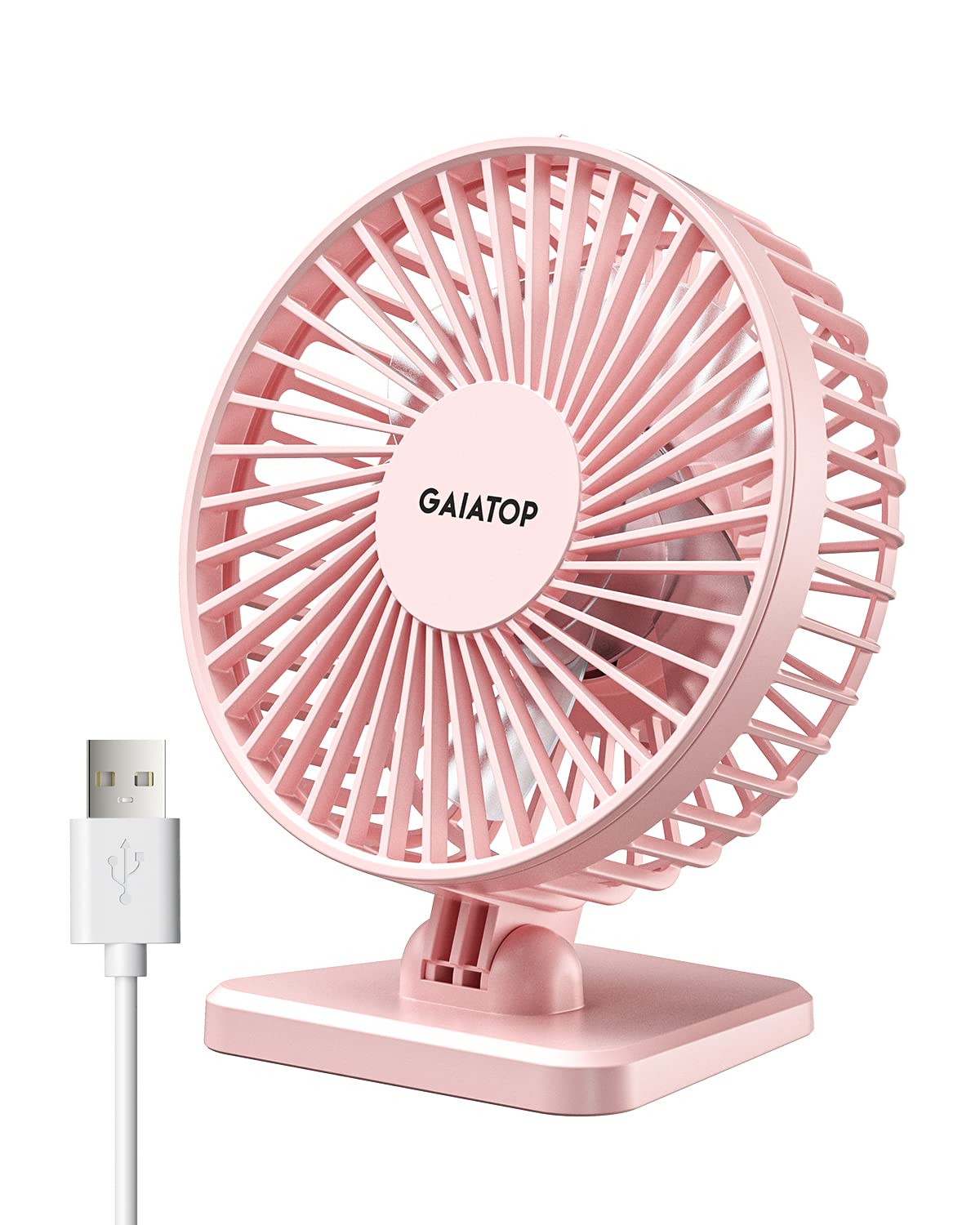 Gaiatop USB Desk Fan, Small But Powerful, Personal Portable Quiet 3 Speeds, Adjustable Mini Table Desktop fan for Cooling Home Office Car Summer Travel Gifts Blue