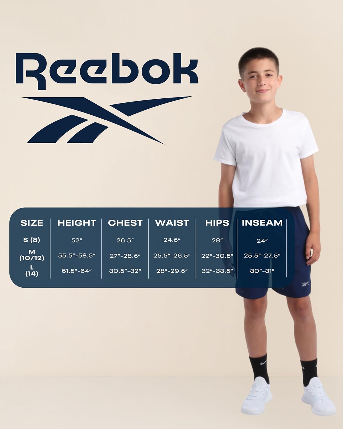 Reebok Boys Shirts - 2 Pack Short Sleeve Logo Cotton T Shirt for Boys - Summer Kids Clothes T-Shirts for School and Play