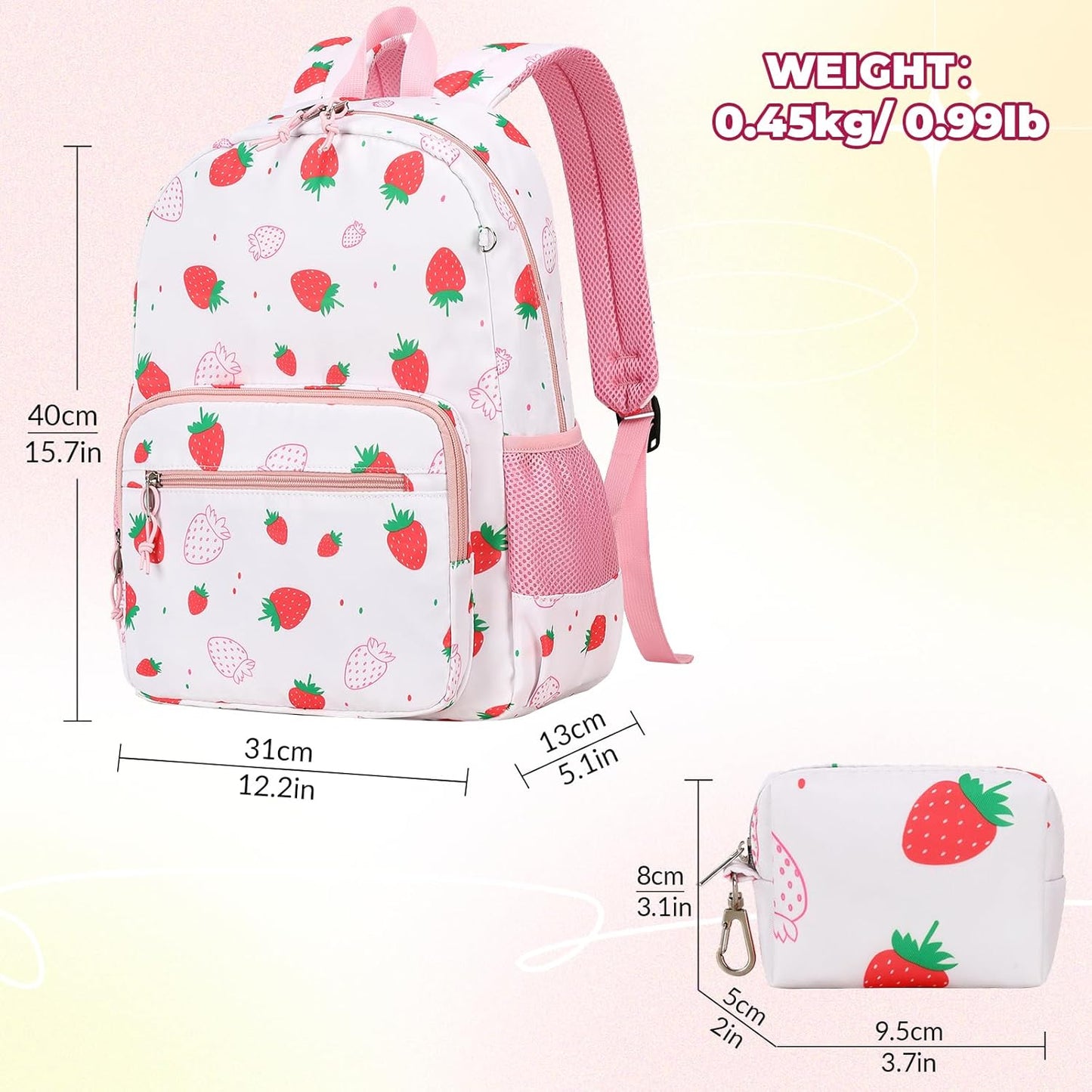 mygreen Kids Backpack, Kawaii Girls Backpack for School