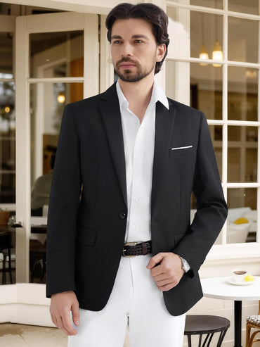 MAGE MALE Men's One Button Blazer Casual Solid Color Suit Jacket Slim Fit Lightweight Sport Coats Blazers