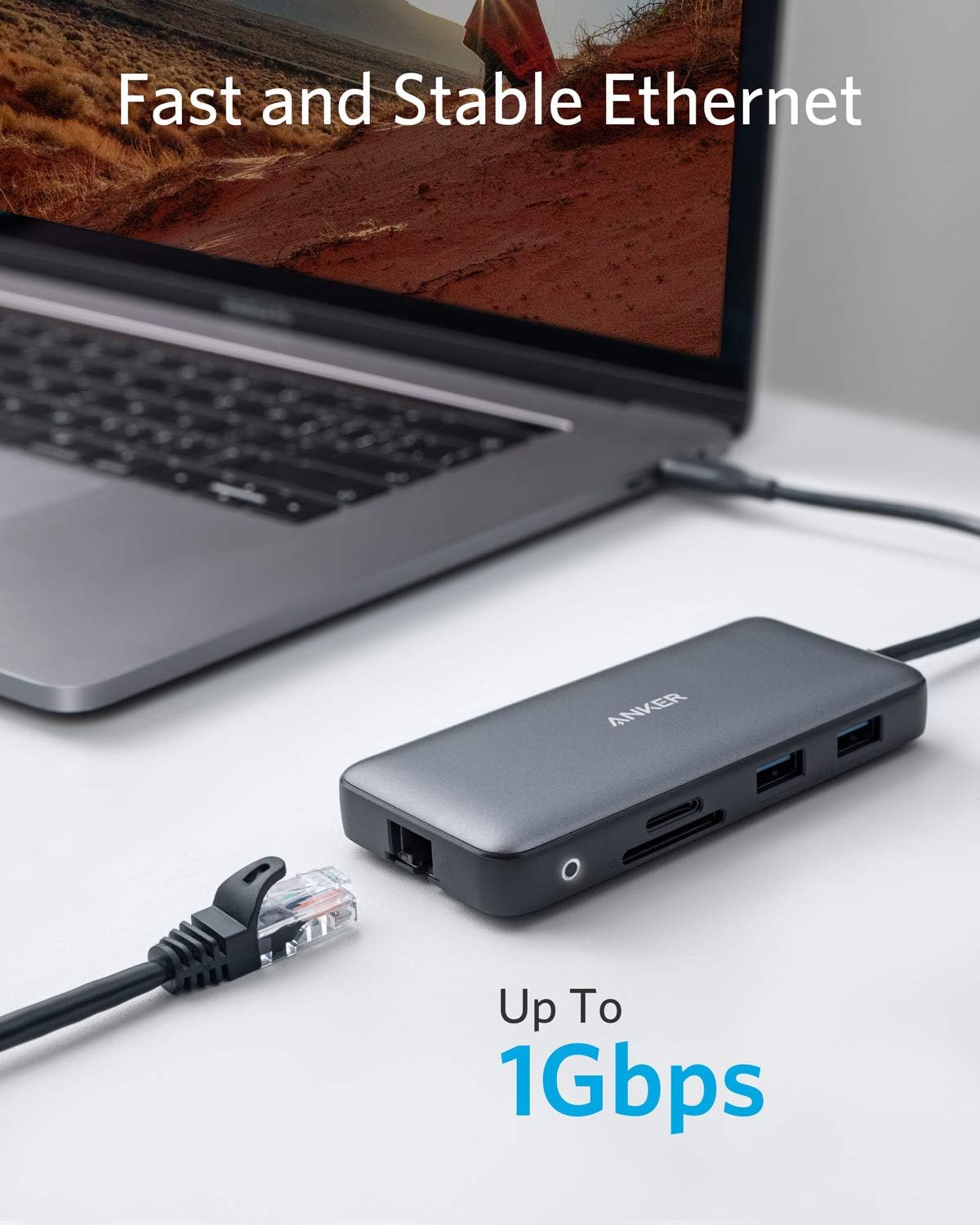 Anker Laptop Docking Station Dual Monitor, 8-in-1 USB C Hub, 4K Dual Monitor with 2 HDMI, 1 Gbps Ethernet Hub, 85W Power Delivery, SD Card Reader for MacBook Pro, XPS and More