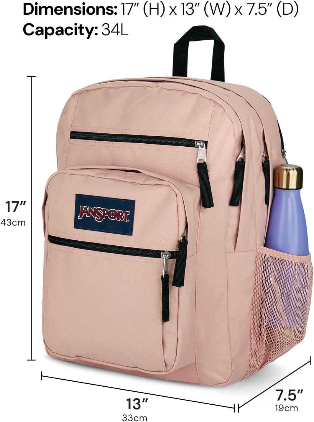 JanSport Laptop Backpack - Computer Bag with 2 Compartments, Ergonomic Shoulder Straps, 15” Laptop Sleeve, Haul Handle - Black
