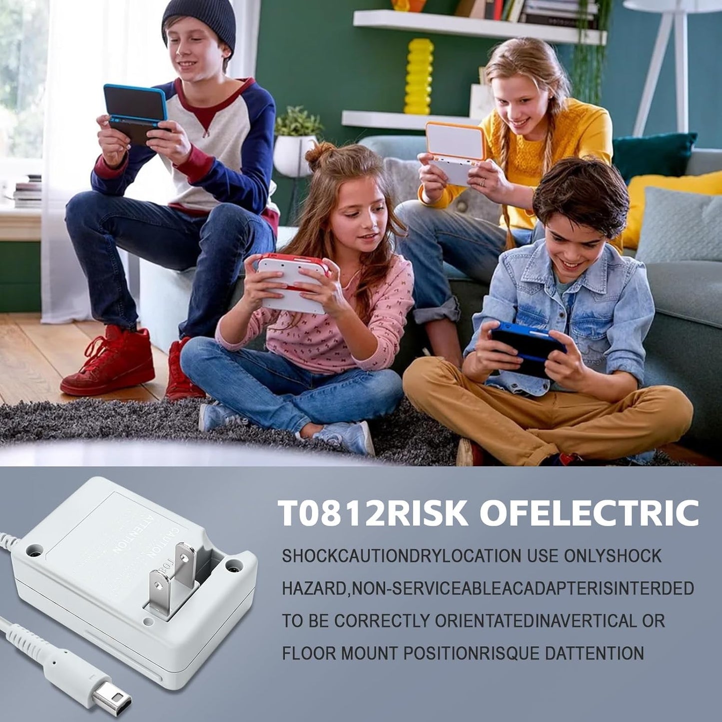 3DS Charger for Nintendo 3DS/ DSi/DSi XL/ 2DS/ 2DS XL/New 3DS 100-240V Wall Plug Adapter