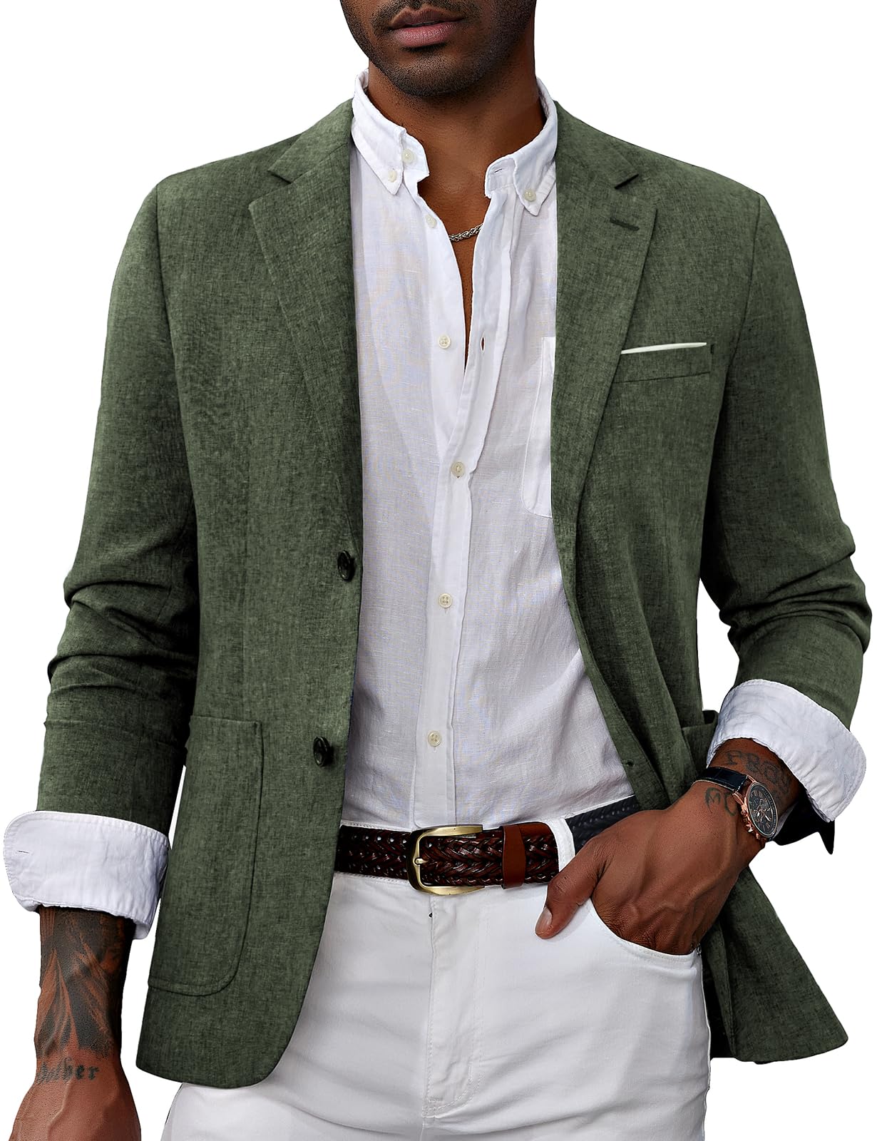 PJ PAUL JONES Mens Casual Sport Coat Blazer Two Buttons Lightweight Business Jackets