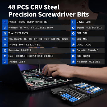 STREBITO Small Precision Screwdriver Set 64-piece with Torx, Triwing, Pentalobe, Electronics Repair Tool Kit for Computer, PC, Laptop, Macbook, Tablet, Phone, PS5, XBOX, Switch, Glass, Ring Doorbell