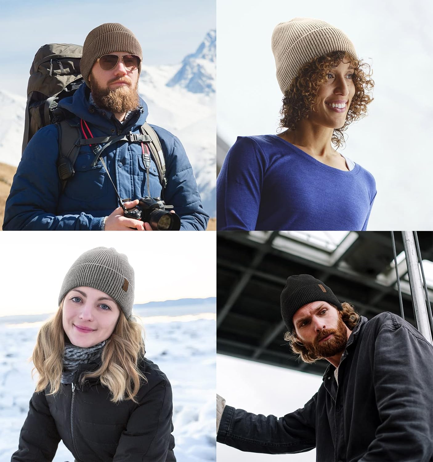 Wmcaps Winter Beanie for Men Women, Fleece Lined Beanie Soft Warm Knit Hat Ski Stocking Cuffed Cap