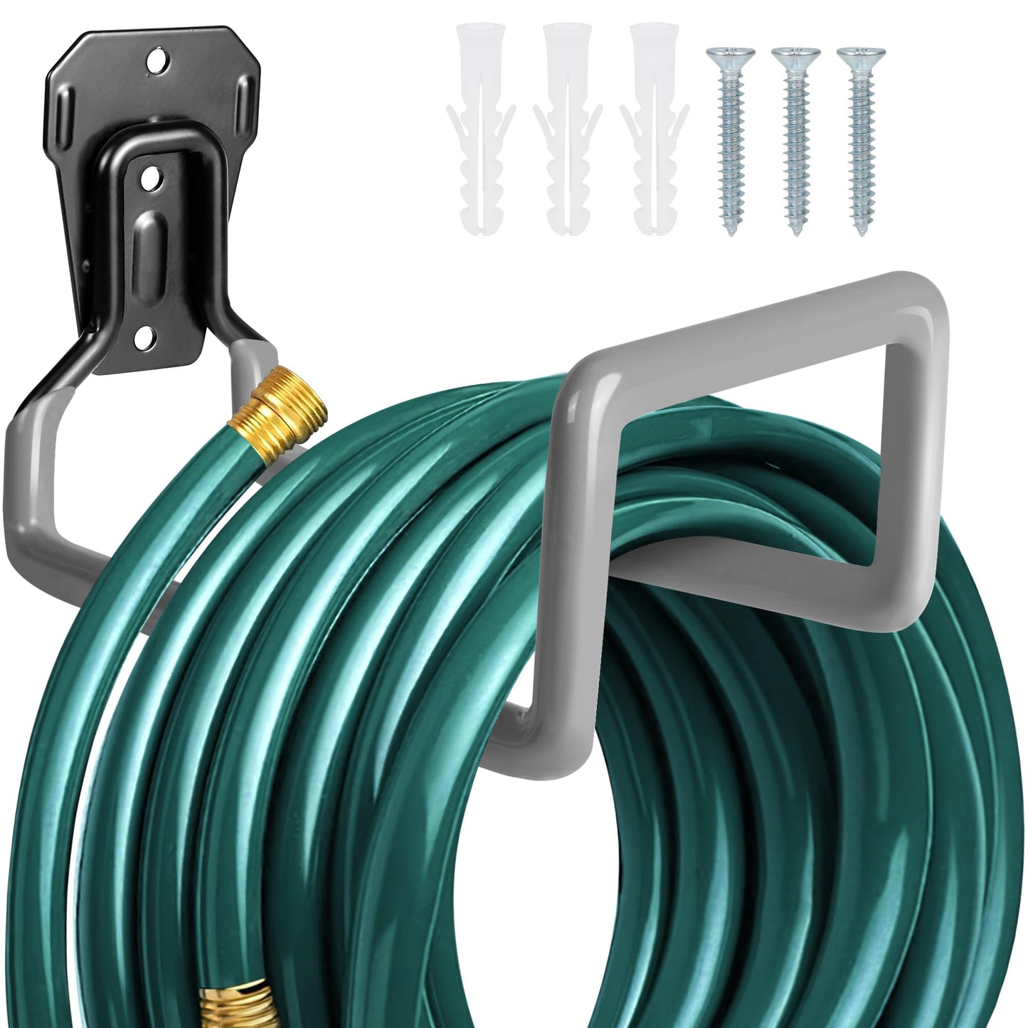 Metal Garden Hose Holder - Heavy Duty Hose Hanger Wall Mounted Water Hose Holder for Outside Yard, Sturdy Hose Reel Hose Hooks for Water Hose