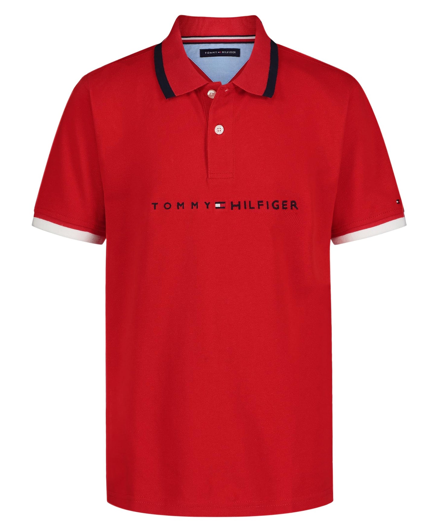 Tommy Hilfiger Boys' Short Sleeve Premium Pique Polo Shirt, Button Closure, Soft & Comfortable