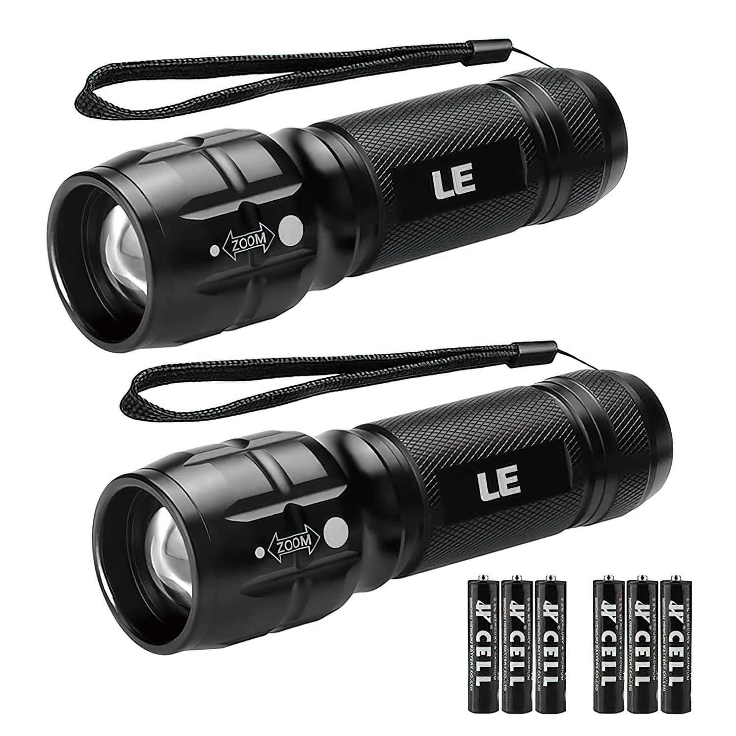 Lighting EVER LED Flashlights High Lumens, Small Flashlight, Waterproof, Adjustable Focus Flash Light for Outdoor, Emergency, AAA Batteries Included, Tactical & Camping Accessories