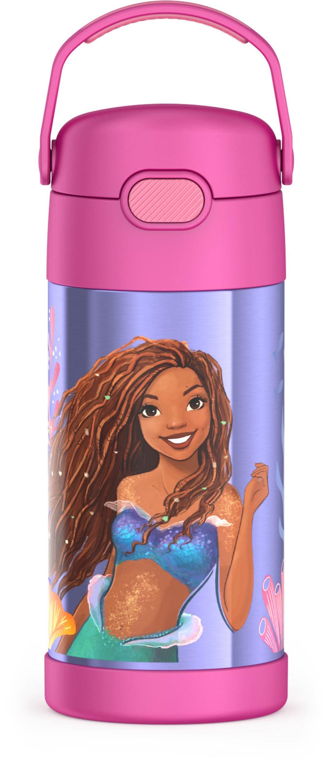 THERMOS FUNTAINER Water Bottle with Straw - 12 Ounce - Kids Stainless Steel Vacuum Insulated Water Bottle with Lid, Bluey