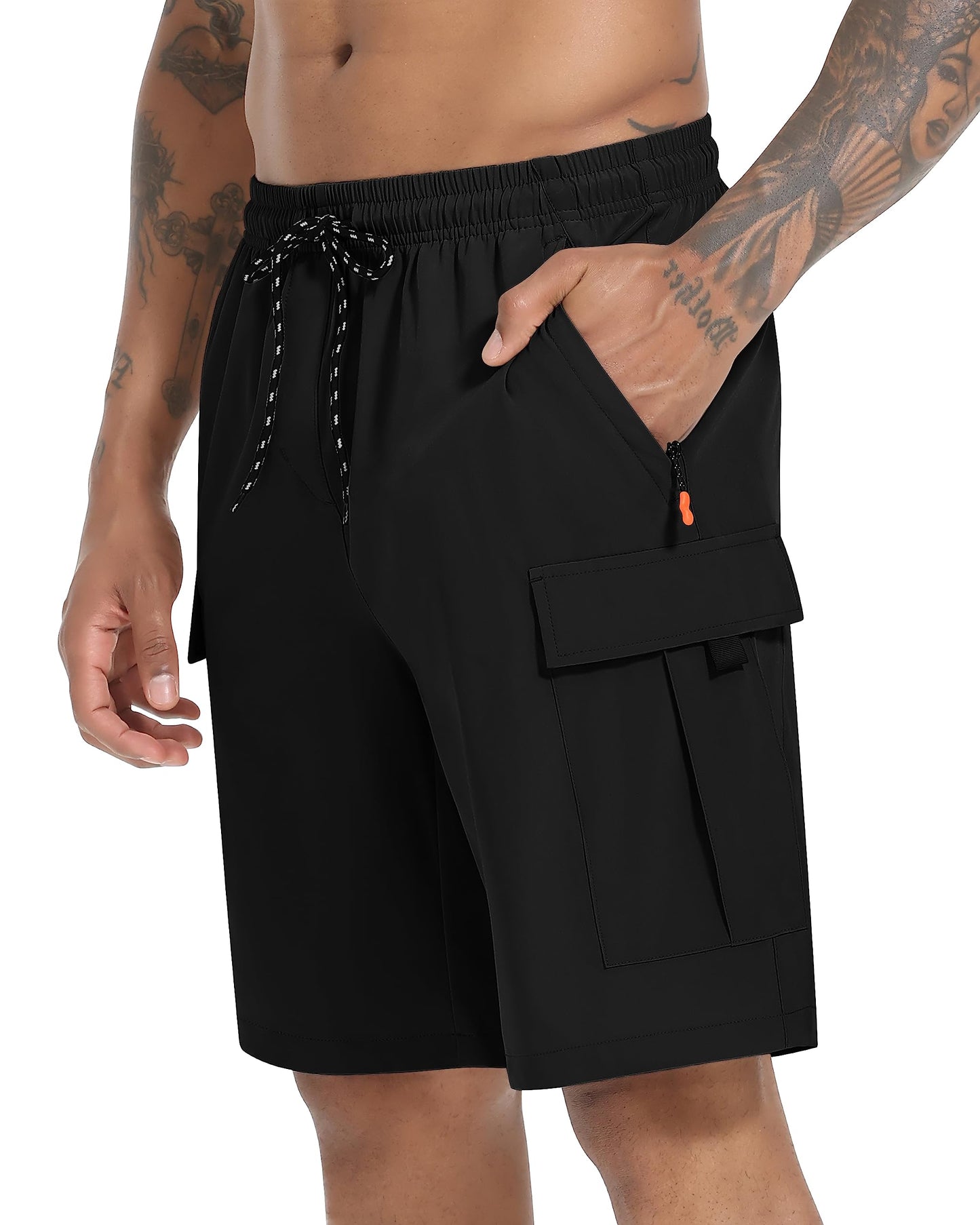 Men's Cargo Shorts Quick Dry Lightweight Stretch Hiking Shorts for Men with 5 Pockets No Lining