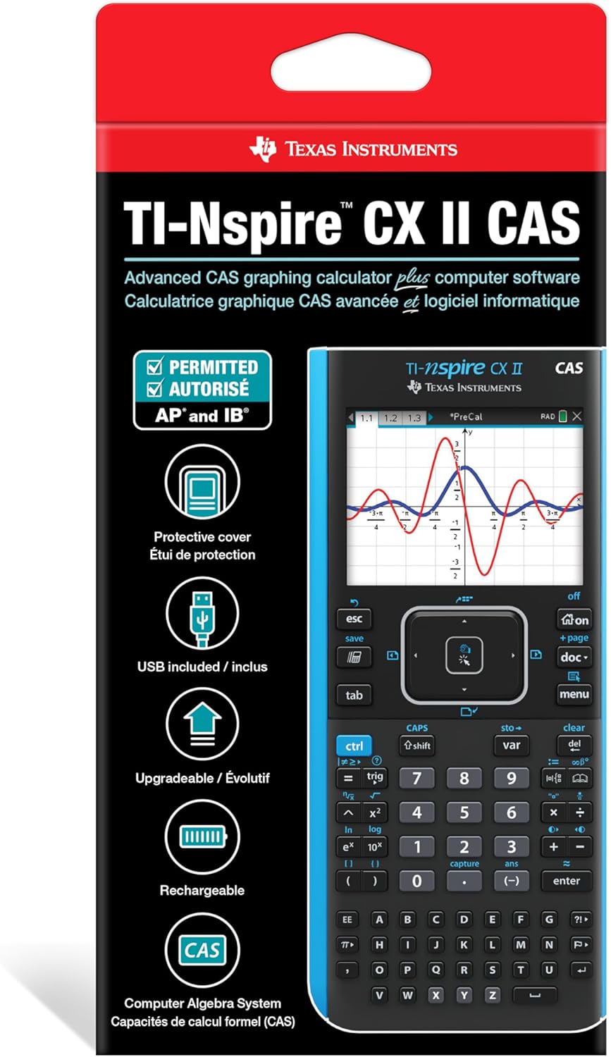 Texas Instruments TI-Nspire CX II CAS Color Graphing Calculator with Student Software (PC/Mac)