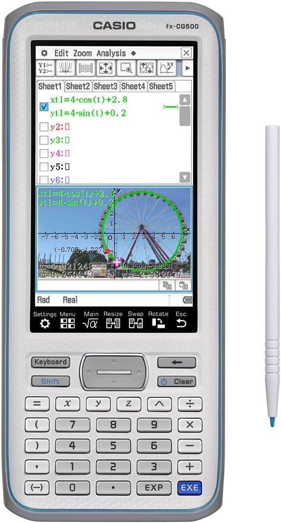 Casio fx-CG500 Graphing Calculator – Touchscreen with Stylus | CAS Functionality, Drag-and-Drop | Ideal for Advanced Math, Calculus & Engineering