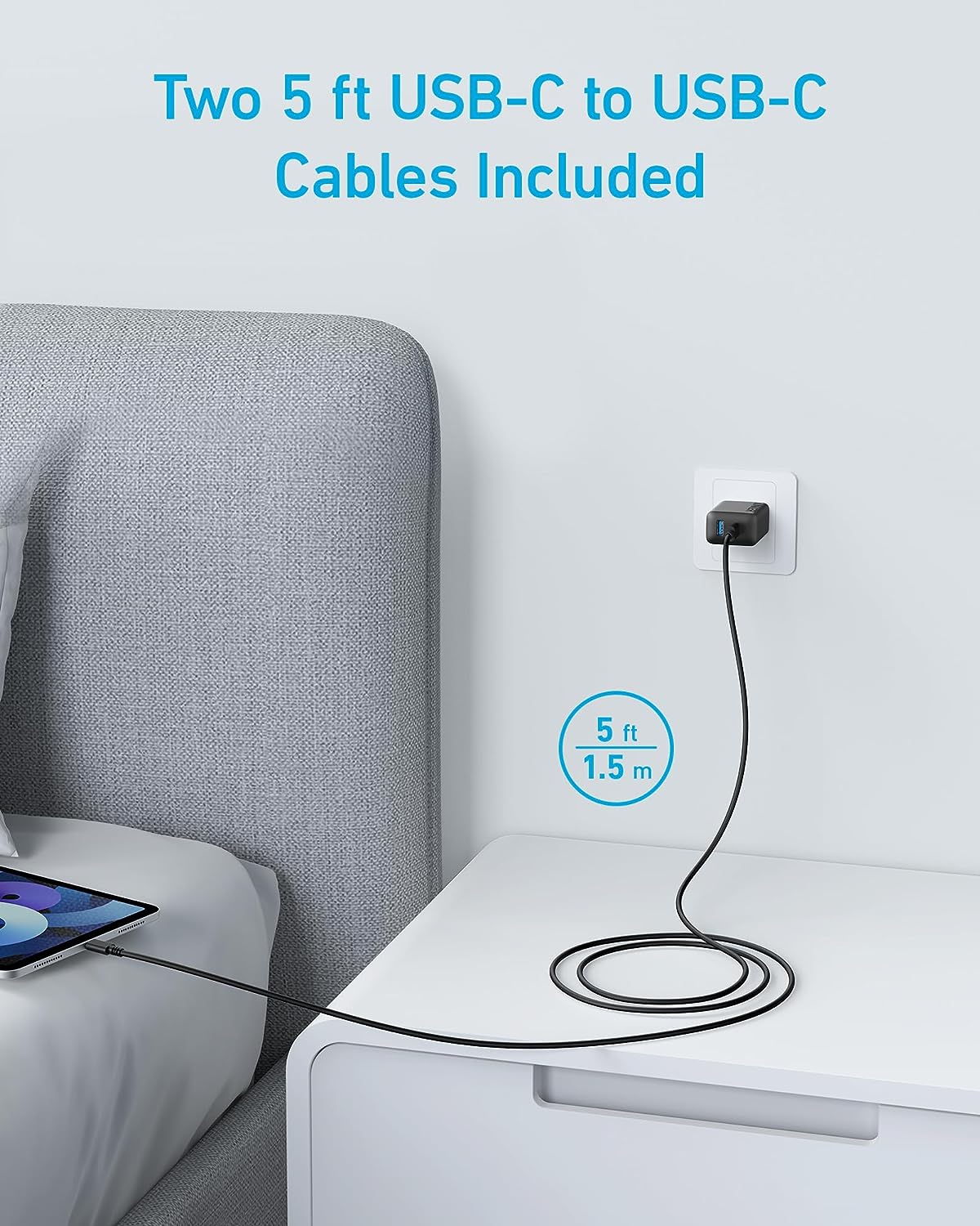 Anker iPhone 16 Charger, 2-Pack 20W Fast USB C Charger Block, for iPhone 16/16 Pro Max/15 Series/iPad Pro and More (Black, 2 Pack & 2 Cable)