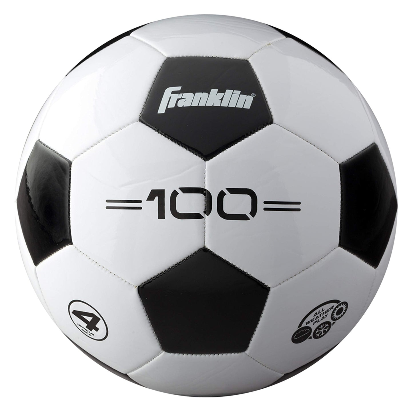Franklin Sports Soccer Balls - Youth & Adult - Sizes 3, 4 & 5 - Single & Bulk Packs - Black & White