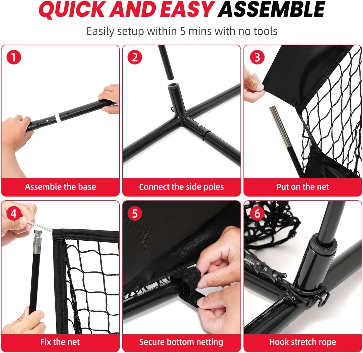 BAGAIL Football Throwing Net - 9 Target Pockets, Easy Setup, Heavy-Duty - Portable QB Accuracy Trainer, Fun Target Practice Net for Football with Carry Bag